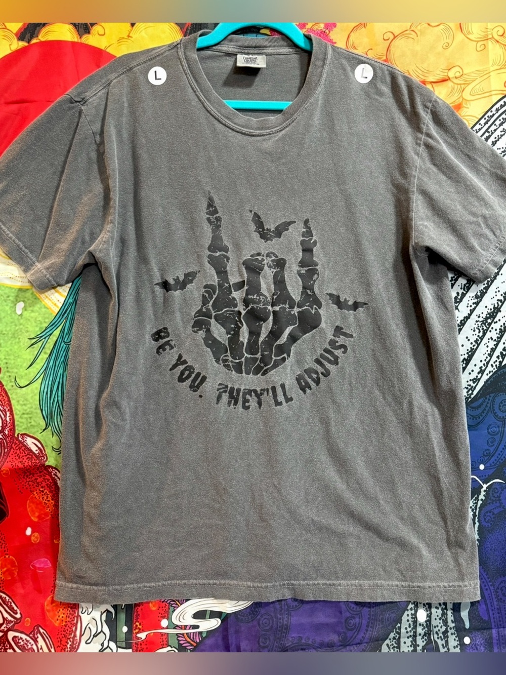 Be You They'll Adjust Spooky Skeleton Hand T-Shirt Size L